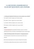 GEORGIA DENTISTRY JURISPRUDENCE EXAM BUNDLE QUESTIONS WITH VERIFIED ANSWERS