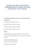 GEORGIA BOARD OF DENTISTRY&NewLine;JURISPRUDENCE EXAMINATION 2026&NewLine;QUESTIONS AND ANSWERS