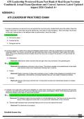 ATI Leadership Proctored Exam Test Bank &lpar;4 Real Exam Versions&NewLine;Combined&rpar; Actual Exam Questions and Correct Answers Latest Updated&NewLine;August 2026 Graded A&plus;