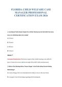 FLORIDA CHILD WELFARE CASE&NewLine;MANAGER PROFESSIONAL&NewLine;CERTIFICATION EXAM 2026