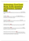 Victimology Final Exam Study Guide Questions and Answers Updated 2026