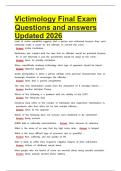 Victimology Final Exam Questions and answers Updated 2026&period;