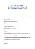GCU NSG 316 EXAM 2 -&NewLine;COMPREHENSIVE HEALTH&NewLine;ASSESSMENT STUDY GUIDE