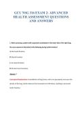 GCU NSG 316 EXAM 2&colon; ADVANCED&NewLine;HEALTH ASSESSMENT QUESTIONS&NewLine;AND ANSWERS