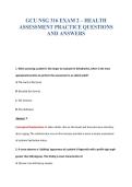 GCU NSG 316 EXAM 2 &ndash; HEALTH&NewLine;ASSESSMENT PRACTICE QUESTIONS&NewLine;AND ANSWERS