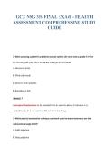 GCU NSG 316 FINAL EXAM - HEALTH&NewLine;ASSESSMENT COMPREHENSIVE STUDY&NewLine;GUIDE
