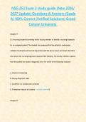 NSG 252 Exam 2 study guide &lpar;New 2026&sol; 2027 Update&rpar; Questions & Answers &lbrace;Grade A&rcub; 100&percnt; Correct &lpar;Verified Solutions&rpar; Grand Canyon University &NewLine;&NewLine;