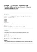 Kentucky PVA Exam 2026 Practice Test&colon; 100 &NewLine;Questions & Correct Answers &vert; Property Valuation &NewLine;Administrator Exam Prep