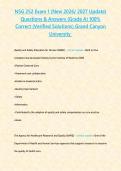 NSG 252 Exam 1 &lpar;New 2026&sol; 2027 Update&rpar; Questions & Answers &lbrace;Grade A&rcub; 100&percnt; Correct &lpar;Verified Solutions&rpar; Grand Canyon University &NewLine;&NewLine;