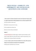 NR224 WEEK 1&colon; MOBILITY AND&NewLine;IMMOBILITY ADVANCED EXAM&NewLine;QUESTIONS AND ANSWERS