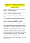 Texas Real Estate Marketing Exam with all Correct & 100&percnt; Verified Answers &vert;Actual Complete Update &vert;Already Graded A&plus;