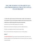 NSG 300 NURSING FUNDAMENTALS&NewLine;AND PROFESSIONAL PRACTICE FINAL&NewLine;EXAM 2026&sol;2027