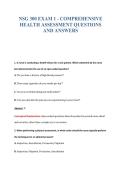NSG 300 EXAM 1 - COMPREHENSIVE&NewLine;HEALTH ASSESSMENT QUESTIONS&NewLine;AND ANSWERS