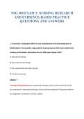 NSG 300 EXAM 3&colon; NURSING RESEARCH&NewLine;AND EVIDENCE-BASED PRACTICE&NewLine;QUESTIONS AND ANSWERS