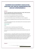 SAUNDERS NCLEX MATERNITY EXAM &vert;ACTUAL QUESTIONS AND VERIFIED ANSWERS&vert;BRAND NEW 2026-2027 UPDATE&vert;GRADED A&plus;