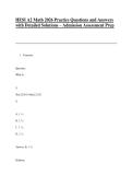 HESI A2 Math 2026 Practice Questions and Answers &NewLine;with Detailed Solutions &ndash; Admission Assessment Prep