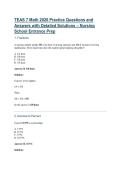 TEAS 7 Math 2026 Practice Questions and &NewLine;Answers with Detailed Solutions &ndash; Nursing &NewLine;School Entrance Prep