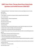 CBMT Music Therapy Board Exam &ndash; Study Guide Questions and Verified Answers for 2026&sol;2027 Exam Preparation