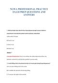 NGWA PROFESSIONAL PRACTICE&NewLine;EXAM PREP QUESTIONS AND&NewLine;ANSWERS