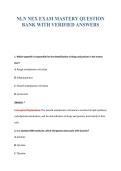NLN NEX EXAM MASTERY QUESTION&NewLine;BANK WITH VERIFIED ANSWERS