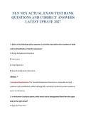 NLN NEX ACTUAL EXAM TEST BANK&NewLine;QUESTIONS AND CORRECT ANSWERS&NewLine;LATEST UPDATE 2027