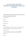 NLN NEX EXAM ADVANCED&NewLine;PREPARATION BANK QUESTIONS AND&NewLine;ANSWERS