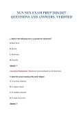 NLN NEX EXAM PREP 2026&sol;2027&NewLine;QUESTIONS AND ANSWERS&period; VERIFIED