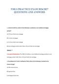 NMLS PRACTICE EXAM 2026&sol;2027&NewLine;QUESTIONS AND ANSWERS