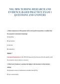 NSG 3850&colon; NURSING RESEARCH AND&NewLine;EVIDENCE-BASED PRACTICE EXAM 1&NewLine;QUESTIONS AND ANSWERS