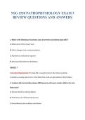 NSG 1520 PATHOPHYSIOLOGY EXAM 3&NewLine;REVIEW QUESTIONS AND ANSWERS