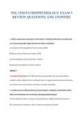 NSG 1520 PATHOPHYSIOLOGY EXAM 3&NewLine;REVIEW QUESTIONS AND ANSWERS