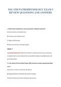 NSG 1520 PATHOPHYSIOLOGY EXAM 3&NewLine;REVIEW QUESTIONS AND ANSWERS