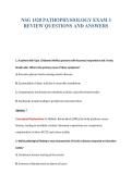 NSG 1520 PATHOPHYSIOLOGY EXAM 3&NewLine;REVIEW QUESTIONS AND ANSWERS