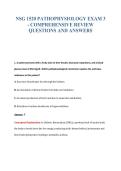 NSG 1520 PATHOPHYSIOLOGY EXAM 3&NewLine;- COMPREHENSIVE REVIEW&NewLine;QUESTIONS AND ANSWERS