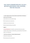 NSG 1520 PATHOPHYSIOLOGY EXAM 3&NewLine;REVIEW QUESTIONS AND ANSWERS -&NewLine;SOUTH COLLEGE