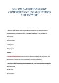 NSG 1520 PATHOPHYSIOLOGY&NewLine;COMPREHENSIVE EXAM QUESTIONS&NewLine;AND ANSWERS