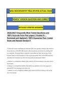 WGU BIOCHEMISTRY FINAL REVIEW ACTUAL EXAM NEWEST VERSION QUESTION AND CORRECT DETAILED VERIFIED ANSWERS&NewLine;2026&sol;2027 Frequently Most Tested Questions and 100&percnt; Accurate From Past papers &vert; Graded A&plus; &comma; Reviewed and Updated &vert; 100&percnt; Guarantee Pass &vert; Latest Exam a