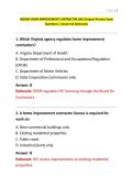 VIRGINIA HOME IMPROVEMENT CONTRACTOR &lpar;HIC&rpar; Original Practice Exam Questions &vert; Answers & Rationales