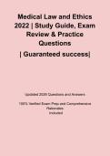 Medical Law and Ethics 2022 &vert; Study Guide&comma; Exam Review & Practice Questions