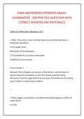 IOWA WASTEWATER OPERATOR GRADE I &NewLine;EXAMINATION - 300 PRACTICE QUESTIONS WITH &NewLine;CORRECT ANSWERS AND RATIONALES