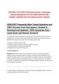 2026 WGU C724&sol; WGU C724 &lpar;Cybersecurity&rpar; - Information Systems Management ACTUAL EXAM QUESTION AND CORRECT ANSWERS WITH RATIONALES RATED AGRADE&period; 2026&sol;2027 Frequently Most Tested Questions and 100&percnt; Accurate From Past papers &vert; Graded A&plus; &comma;&NewLine;Reviewed and Updat