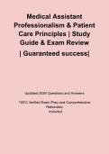 Medical Assistant Professionalism & Patient Care Principles &vert; Study Guide & Exam Review