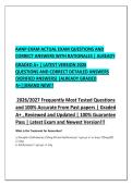 AANP EXAM ACTUAL EXAM  2026&sol;2027 QUESTIONS AND CORRECT ANSWERS WITH RATIONALES &vert; ALREADY GRADED A&plus; 2026&sol;2027 Frequently Most Tested Questions and 100&percnt; Accurate From Past papers