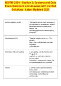 MSITM C954 - Section 2&colon; Systems and Data&NewLine;Exam Questions and Answers with Verified&NewLine;Solutions &vert; Latest Updated 2026