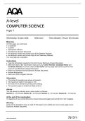 2026 AQA A-Level Computer Science Paper 1 Question Paper