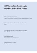 COPR Review Exam Questions 2026&sol;2027 &vert; Reviewed Correct Answers&comma; Detailed Explanations & Comprehensive Study Guide