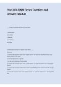 Year 3 IEC Final Review Questions & Answers 2026&sol;2027 &vert; Rated A Study Guide & Exam Prep