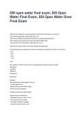 SSI Open Water Diver Final Exam 2026&sol;2027 &vert; Practice Questions&comma; Answers & Comprehensive Study Guide
