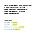 GEOG 350 Test Bank 2026&sol;2027 &vert; Midterm 1 & 2&comma; Final Study Guide & 600 Practice Questions