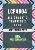 LCP4804  Assignment 2 Semester 2  2026 MEMO &vert; Due Date September 2026
